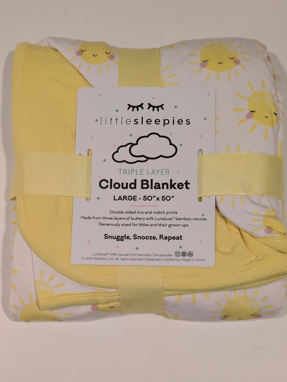 BRAND NEW in package Little Sleepies Sunshine Cloud Blanket Bamboo